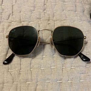 Ray-Ban Gold Frame Sunglasses with Dark Lenses